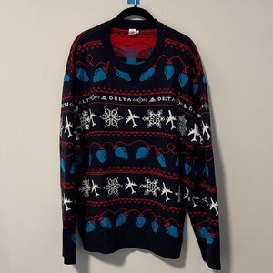 Delta Air Lines Holiday Lights Christmas Sweater